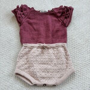 Shirley Bredal 2 tone ruffle wool romper